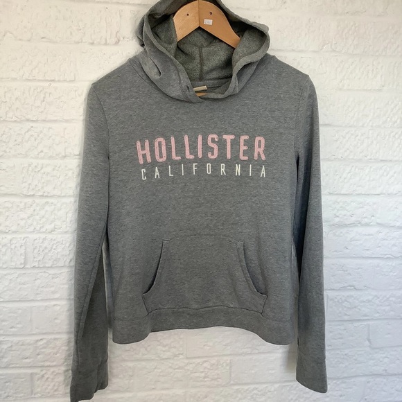 Hollister Hoodie - Size M - Grey & Pink - Cotton - P2P 20” - Picture 5 of 6